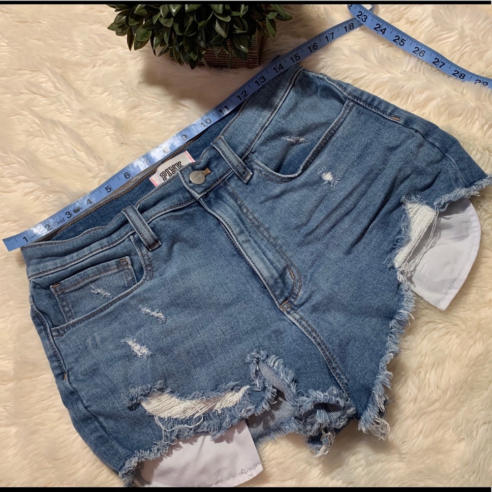 PINK high-rise jean short